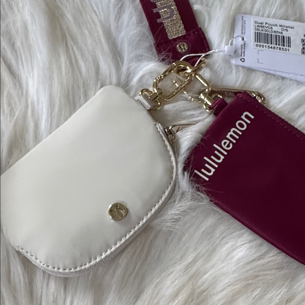 Lululemon Dual Pouch Wristlet DELX/GOLD/BONE - Picture 3 of 4
